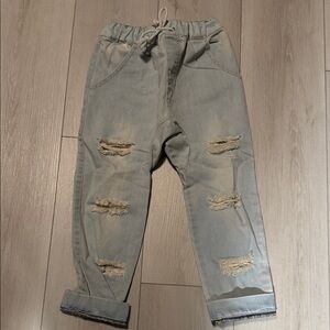 Duke of London Distressed Kids Light Blue Jeans Size 5
